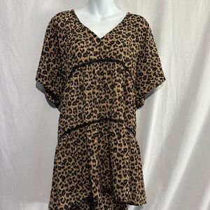 ODDY Leopard Print Blouse - Brown and Black